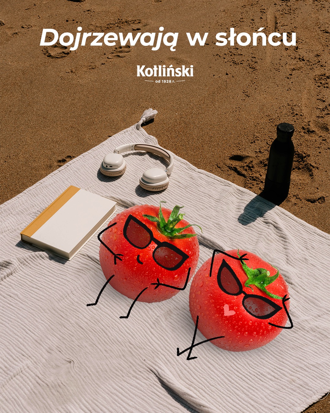 Zero stresu, pełen relaks 😎
Nasze pomidory wiedzą, że najlepszy smak rodzi się pod słońcem, a nie pod presją ☀️

Jaki jest tego efekt?
Otwórz słoik pełen słońca i przekonaj się sam 👀

słońce I wakacje I pomidory I dojrzewanie I chill I smak I kotliński